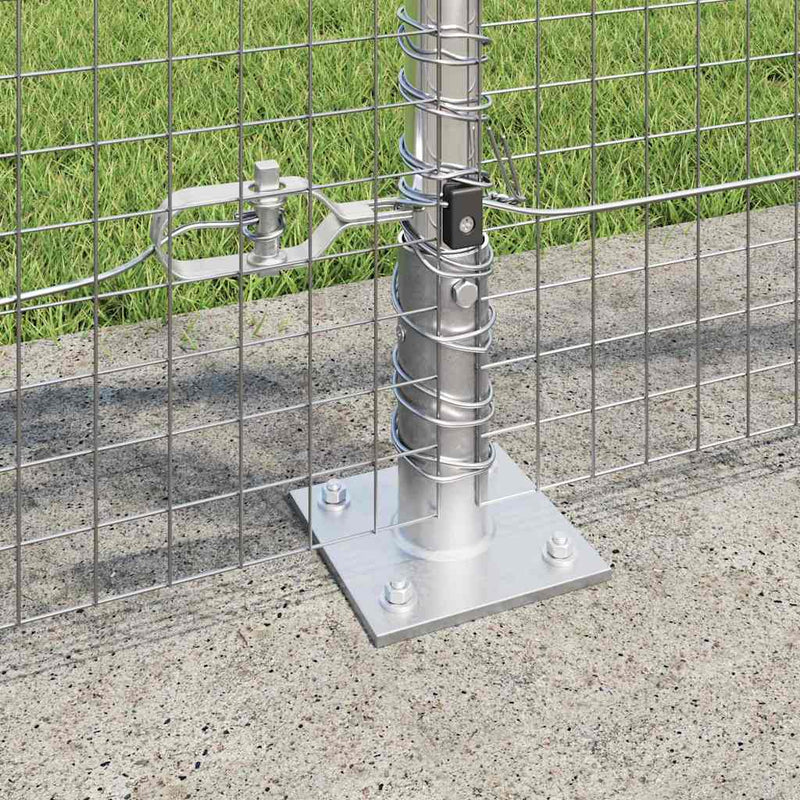 vidaXL Kerítés oszlopokkal Ezüst 1 x 10 m Acél