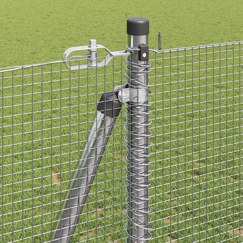 vidaXL Kerítés oszlopokkal Ezüst 1.2 x 10 m Acél