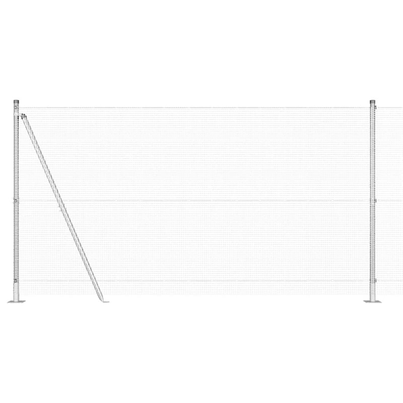 vidaXL Kerítés oszlopokkal Ezüst 1.2 x 10 m Acél