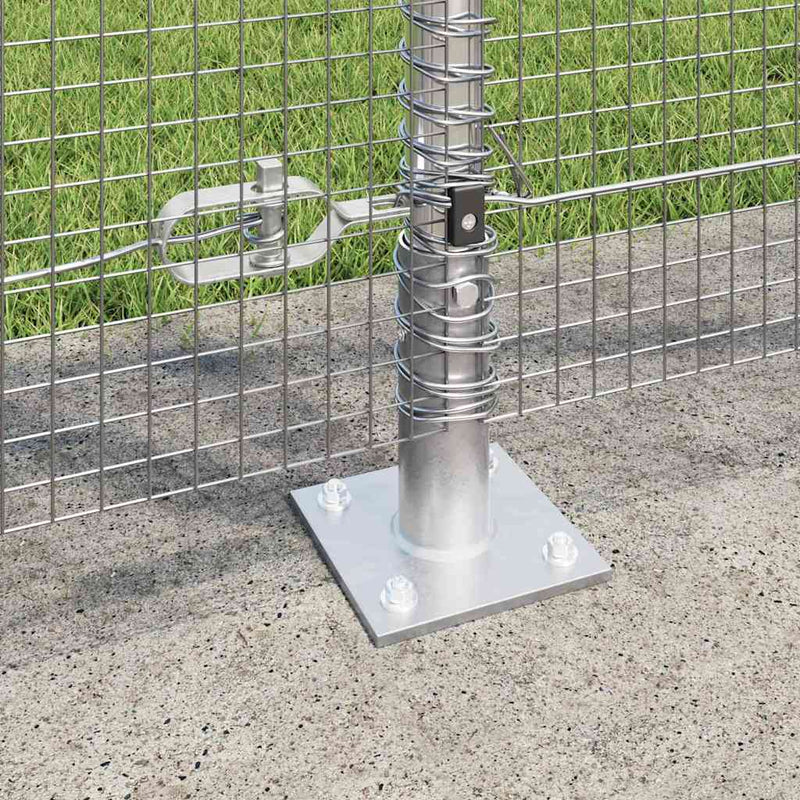 vidaXL Kerítés oszlopokkal Ezüst 1.2 x 10 m Acél