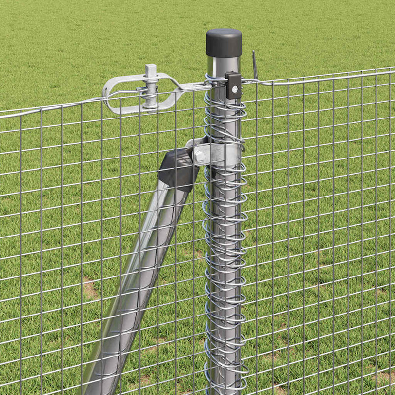 vidaXL Kerítés oszlopokkal Ezüst 1.2 x 10 m Acél
