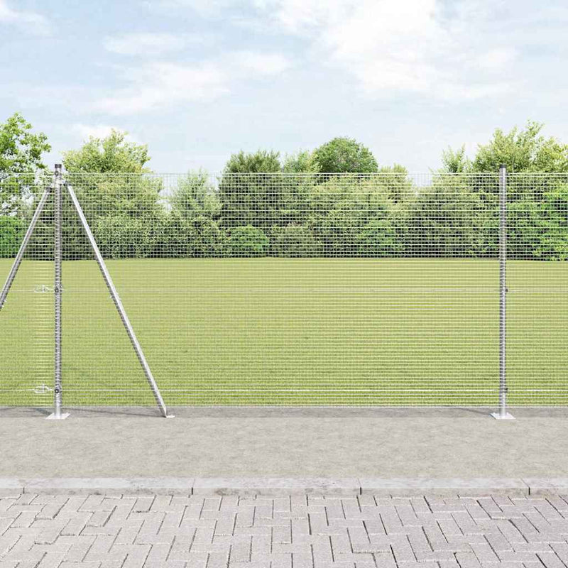 vidaXL Kerítés oszlopokkal Ezüst 1.2 x 10 m Acél