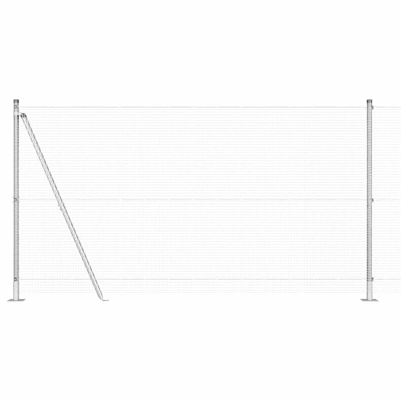 vidaXL Kerítés oszlopokkal Ezüst 1.2 x 10 m Acél