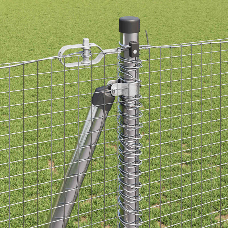 vidaXL Kerítés oszlopokkal Ezüst 1.2 x 10 m Acél