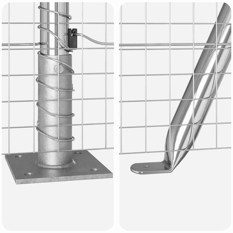 vidaXL Kerítés oszlopokkal Ezüst 1.2 x 10 m Acél