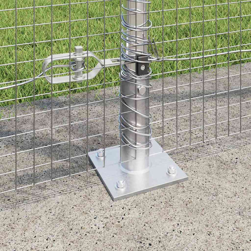vidaXL Kerítés oszlopokkal Ezüst 1.4 x 10 m Acél