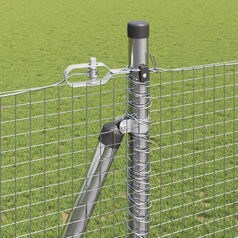 vidaXL Kerítés oszlopokkal Ezüst 1.4 x 10 m Acél