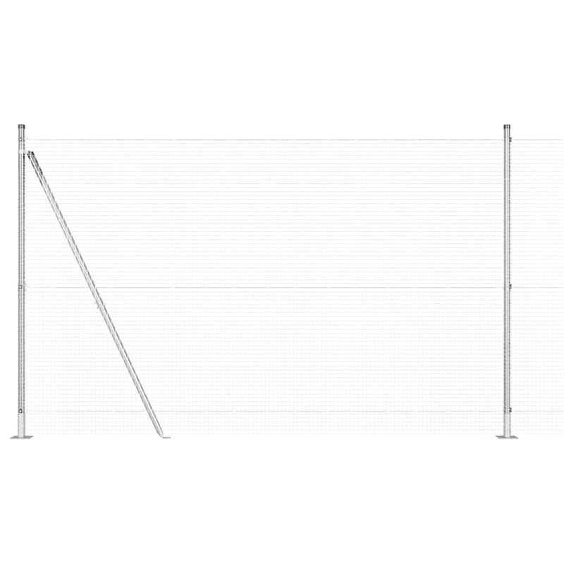 vidaXL Kerítés oszlopokkal Ezüst 1.4 x 10 m Acél