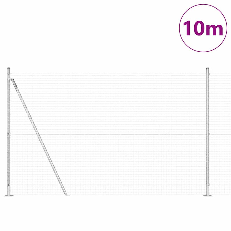 vidaXL Kerítés oszlopokkal Ezüst 1.4 x 10 m Acél
