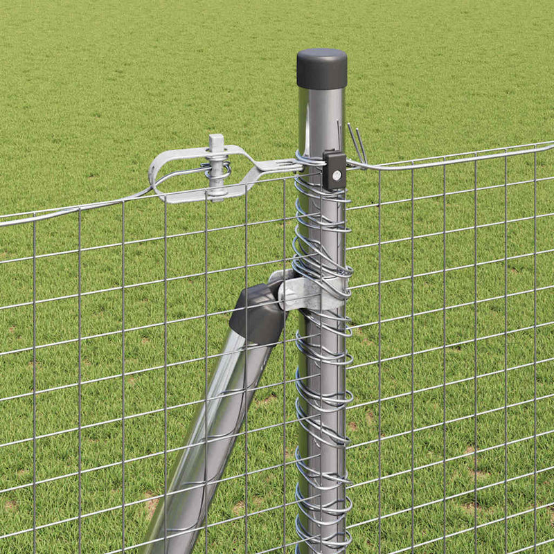 vidaXL Kerítés oszlopokkal Ezüst 1.4 x 10 m Acél