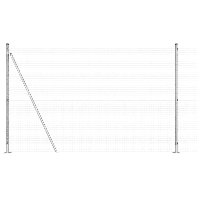 vidaXL Kerítés oszlopokkal Ezüst 1.4 x 10 m Acél