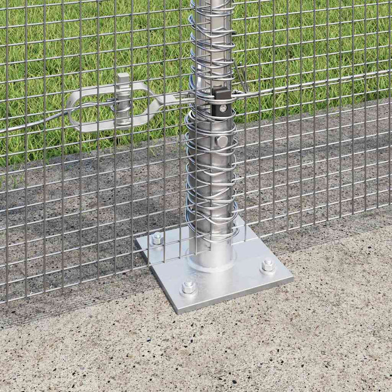 vidaXL Kerítés oszlopokkal Ezüst 1.5 x 10 m Acél