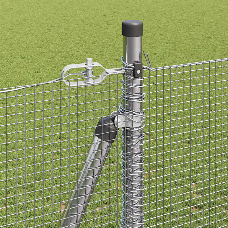 vidaXL Kerítés oszlopokkal Ezüst 1.5 x 10 m Acél
