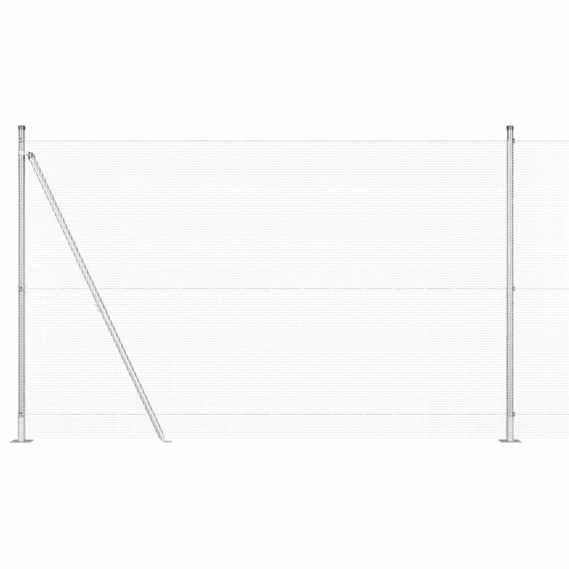 vidaXL Kerítés oszlopokkal Ezüst 1.5 x 10 m Acél