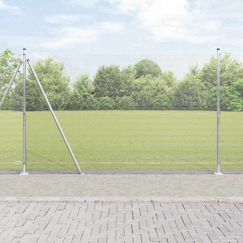 vidaXL Kerítés oszlopokkal Ezüst 1.6 x 10 m Acél