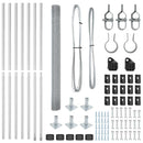 vidaXL Kerítés oszlopokkal Ezüst 1.6 x 10 m Acél