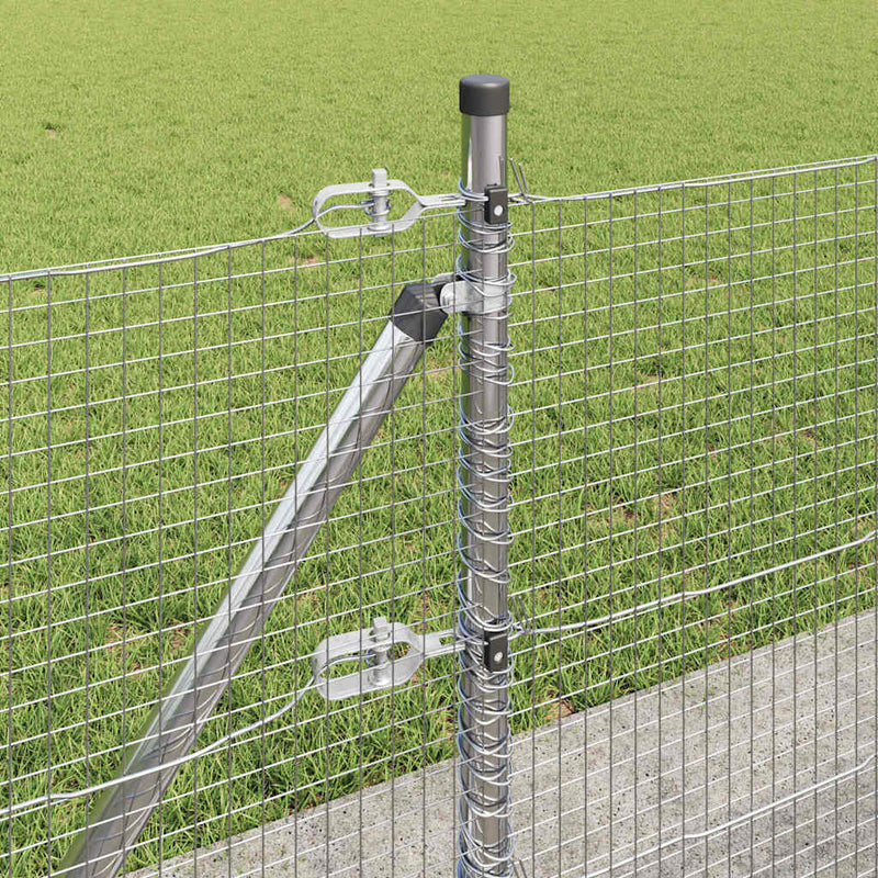 vidaXL Kerítés oszlopokkal Ezüst 0,4 x 25 m Acél