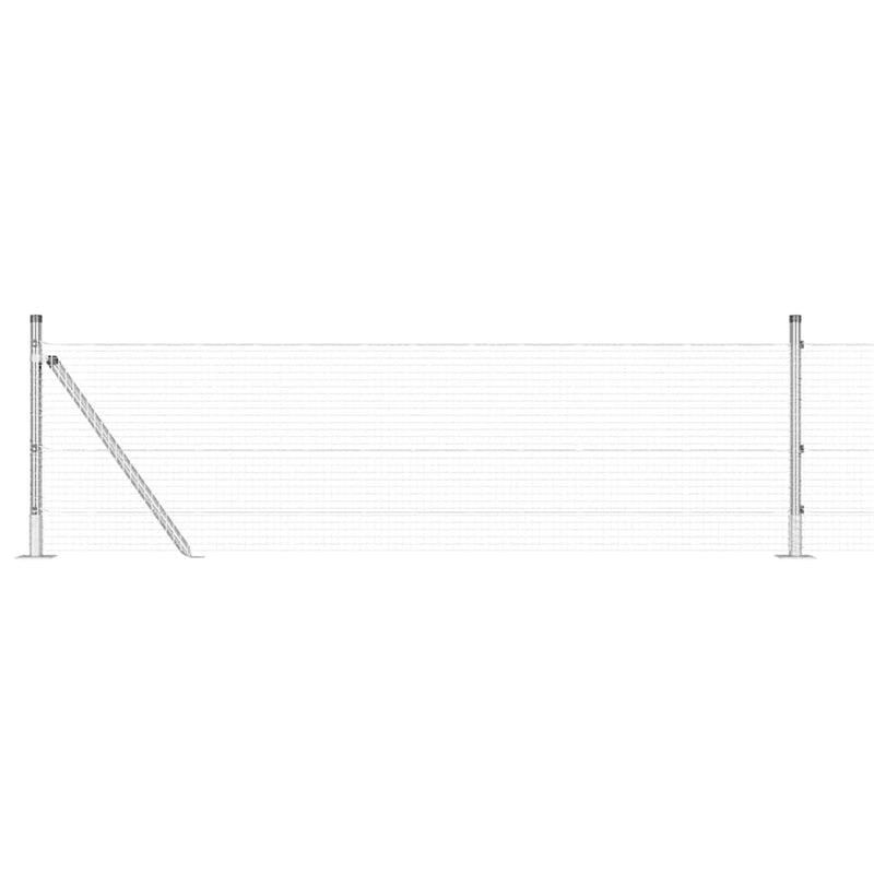 vidaXL Kerítés oszlopokkal Ezüst 0,4 x 25 m Acél