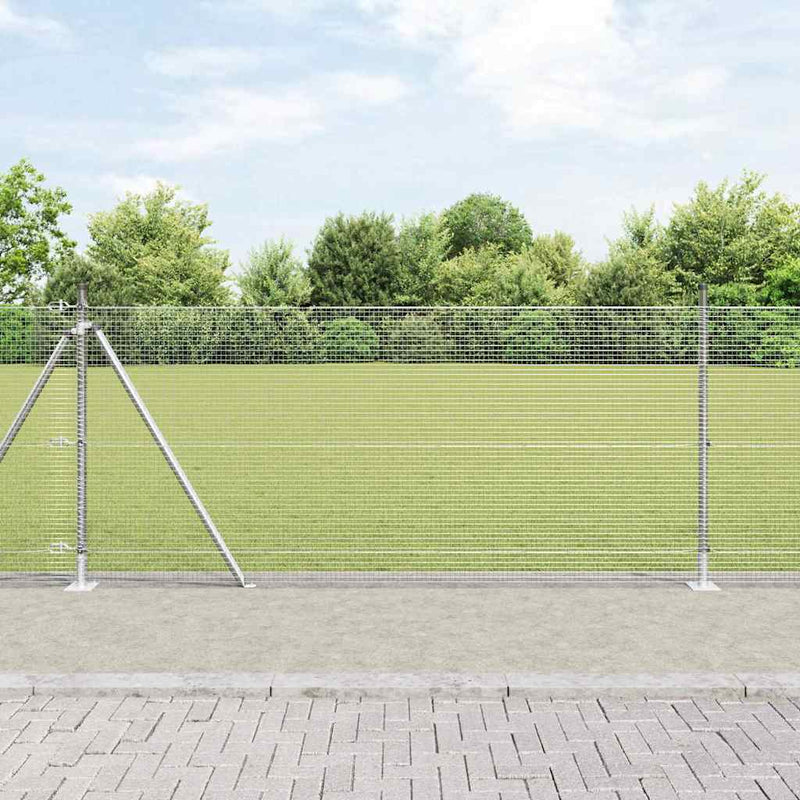 vidaXL Kerítés oszlopokkal Ezüst 0.8 x 25 m Acél
