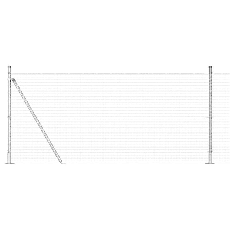 vidaXL Kerítés oszlopokkal Ezüst 1 x 25 m Acél