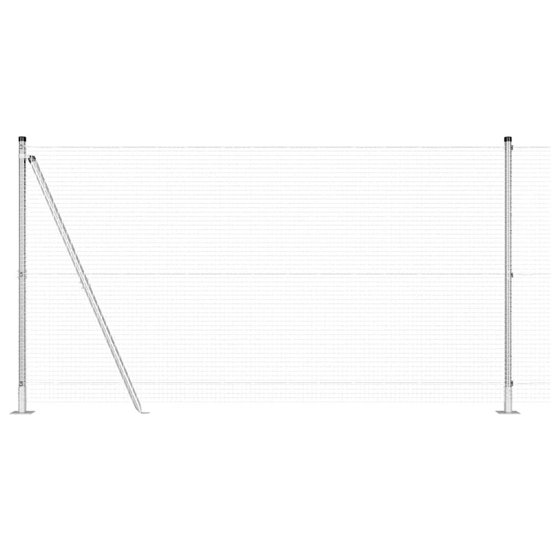 vidaXL Kerítés oszlopokkal Ezüst 1.2 x 25 m Acél
