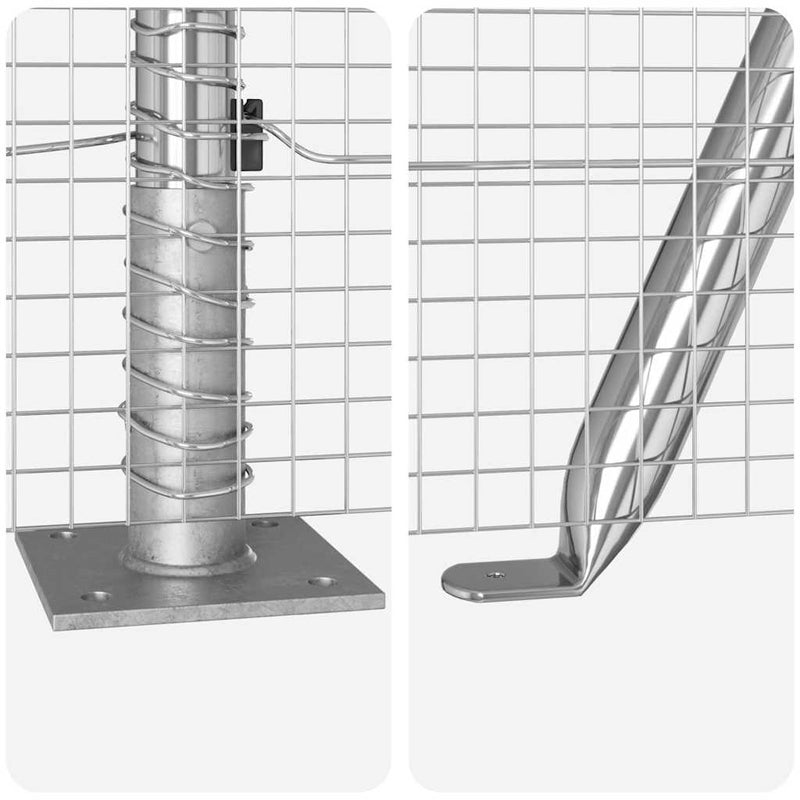 vidaXL Kerítés oszlopokkal Ezüst 1.6 x 25 m Acél