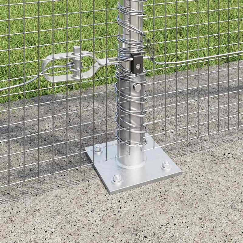 vidaXL Kerítés oszlopokkal Ezüst 1.6 x 25 m Acél