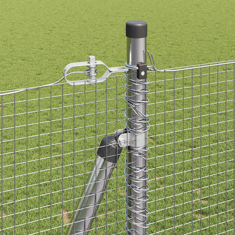 vidaXL Kerítés oszlopokkal Ezüst 1.6 x 25 m Acél