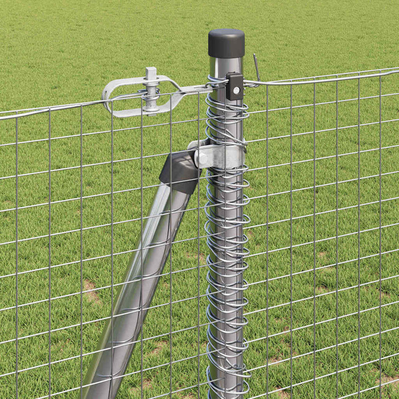 vidaXL Kerítés oszlopokkal Ezüst 1.2 x 50 m Acél