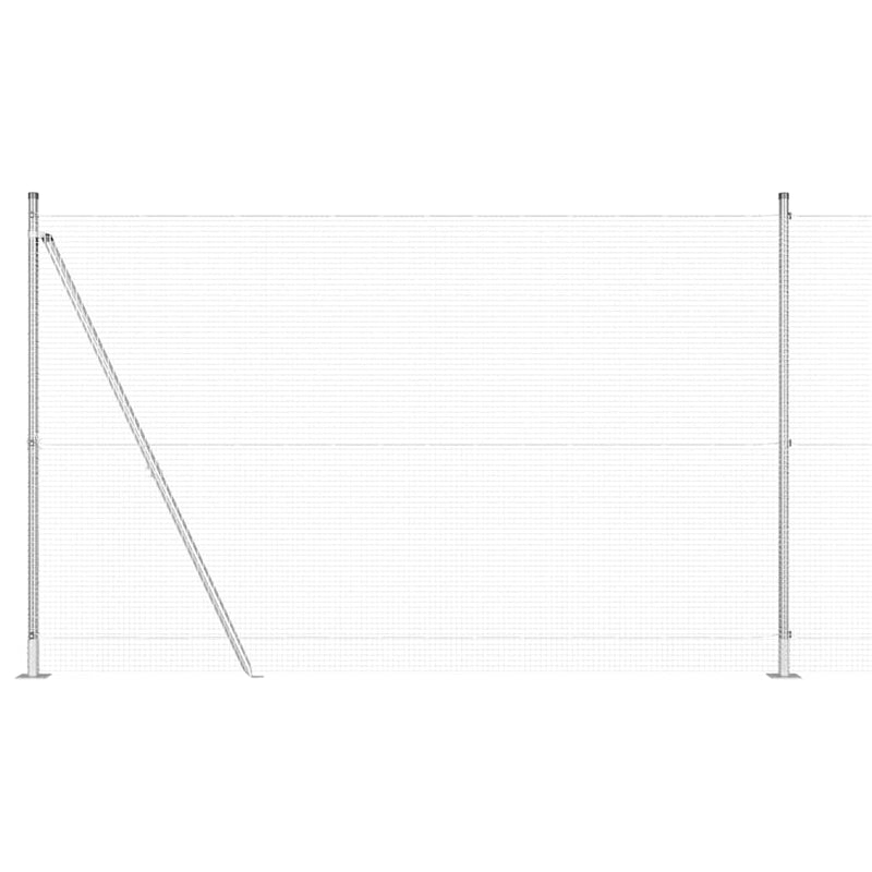 vidaXL Kerítés oszlopokkal Ezüst 1.6 x 50 m Acél