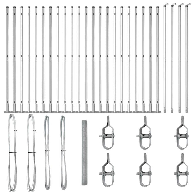 vidaXL Kerítés oszlopokkal Ezüst 1.6 x 50 m Acél