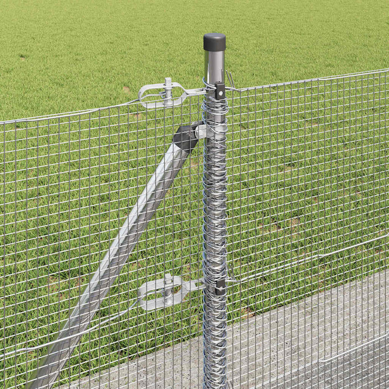 vidaXL Kerítés oszlopokkal Ezüst 0.4 x 100 m Acél