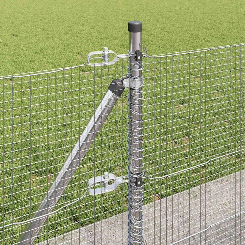 vidaXL Kerítés oszlopokkal Ezüst 0.4 x 100 m Acél