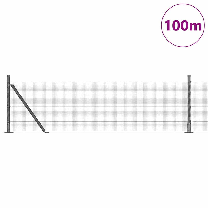vidaXL Kerítés oszlopokkal Ezüst 0.5 x 100 m Acél