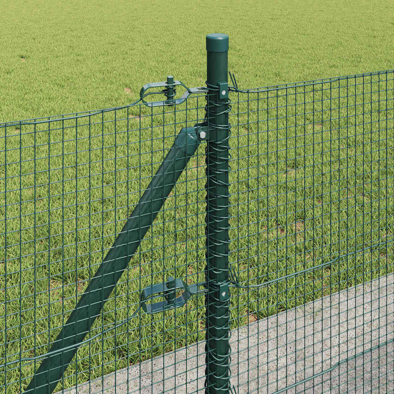 vidaXL Kerítés oszlopokkal Zöld 0,4 x 10 m Acél