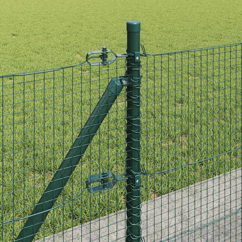 vidaXL Kerítés oszlopokkal Zöld 0,4 x 10 m Acél