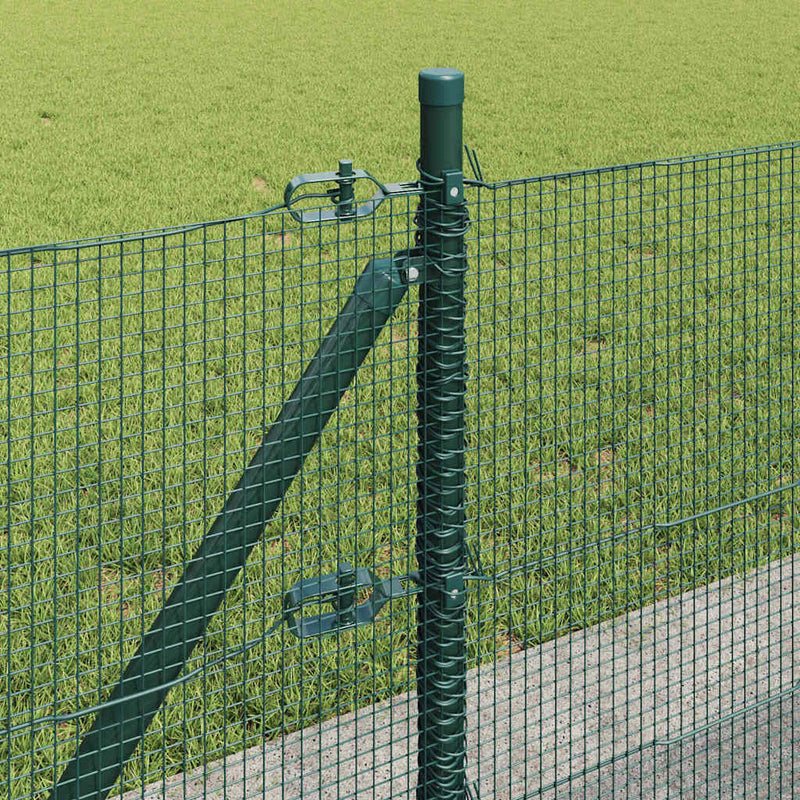 vidaXL Kerítés oszlopokkal Zöld 0.5 x 10 m Acél