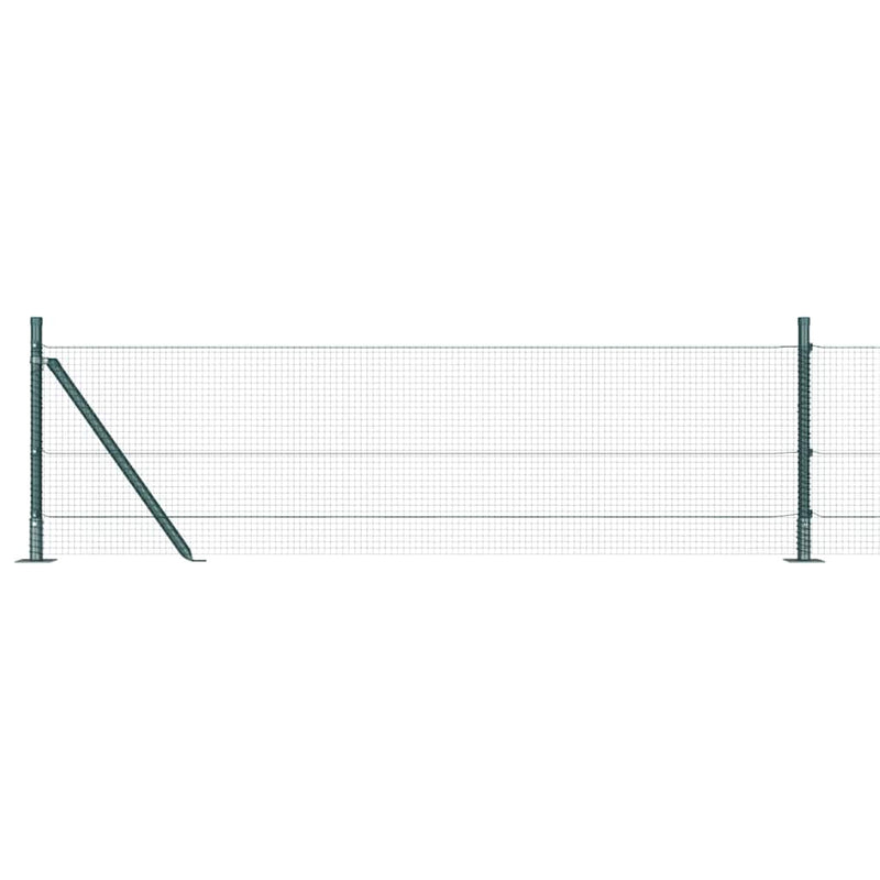 vidaXL Kerítés oszlopokkal Zöld 0.5 x 10 m Acél