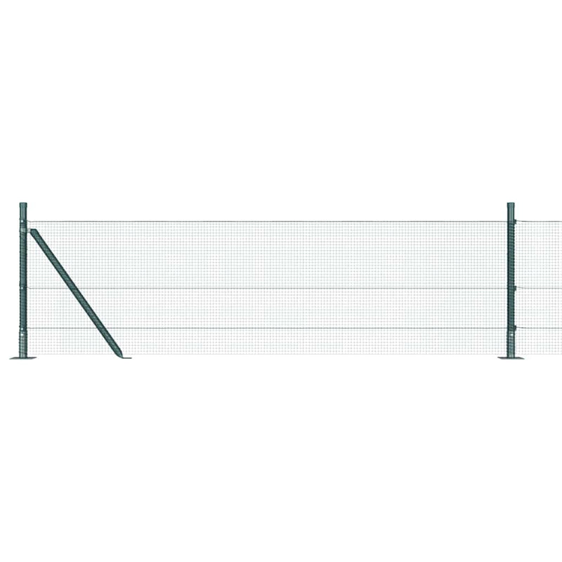 vidaXL Kerítés oszlopokkal Zöld 0,6 x 10 m Acél