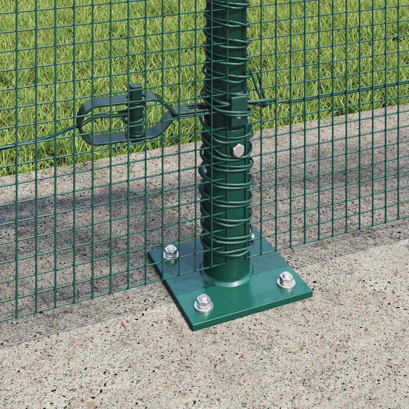 vidaXL Kerítés oszlopokkal Zöld 0.8 x 10 m Acél