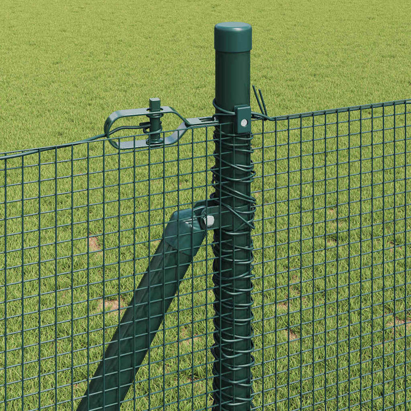 vidaXL Kerítés oszlopokkal Zöld 0.8 x 10 m Acél