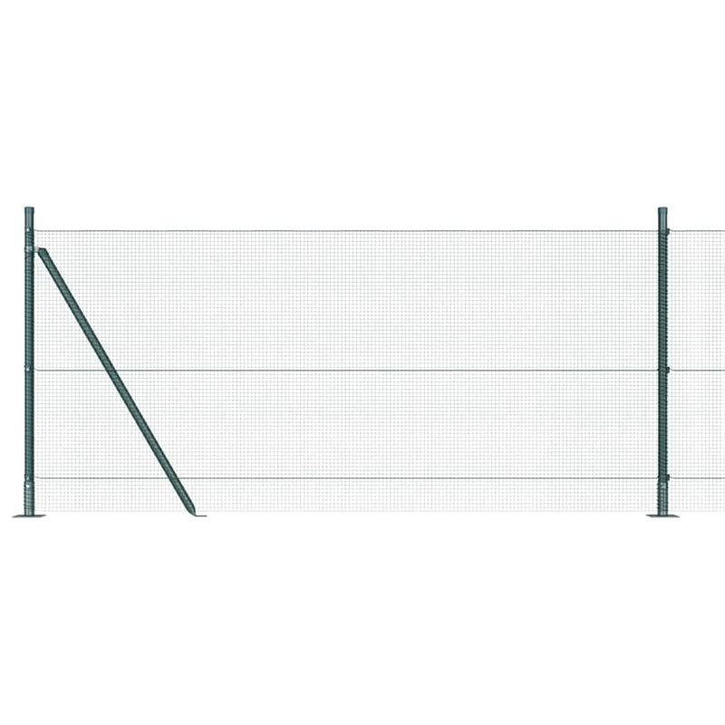 vidaXL Kerítés oszlopokkal Zöld 0.8 x 10 m Acél