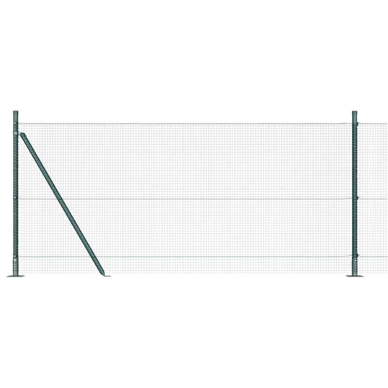 vidaXL Kerítés oszlopokkal Zöld 0.8 x 10 m Acél