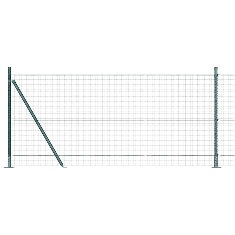 vidaXL Kerítés oszlopokkal Zöld 0.8 x 10 m Acél