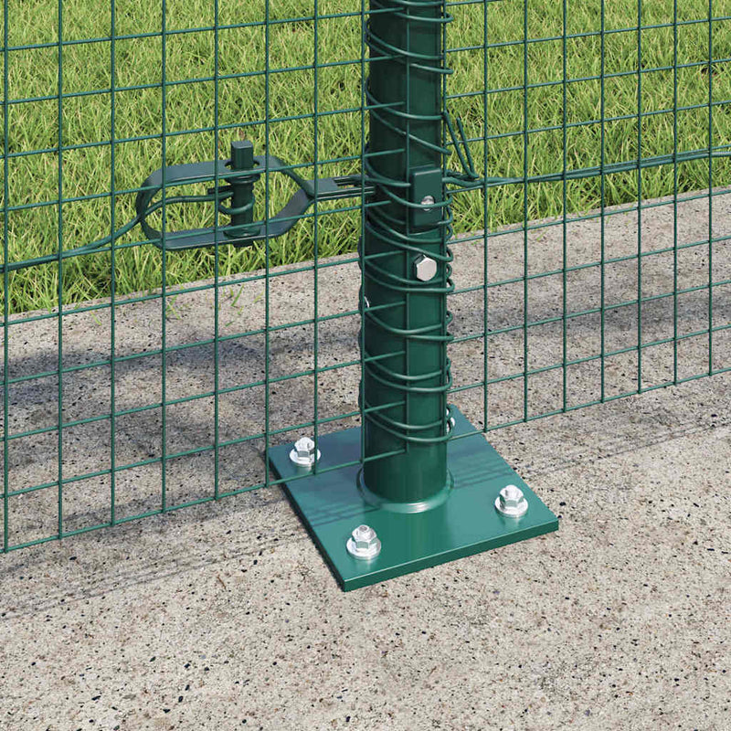 vidaXL Kerítés oszlopokkal Zöld 1 x 10 m Acél