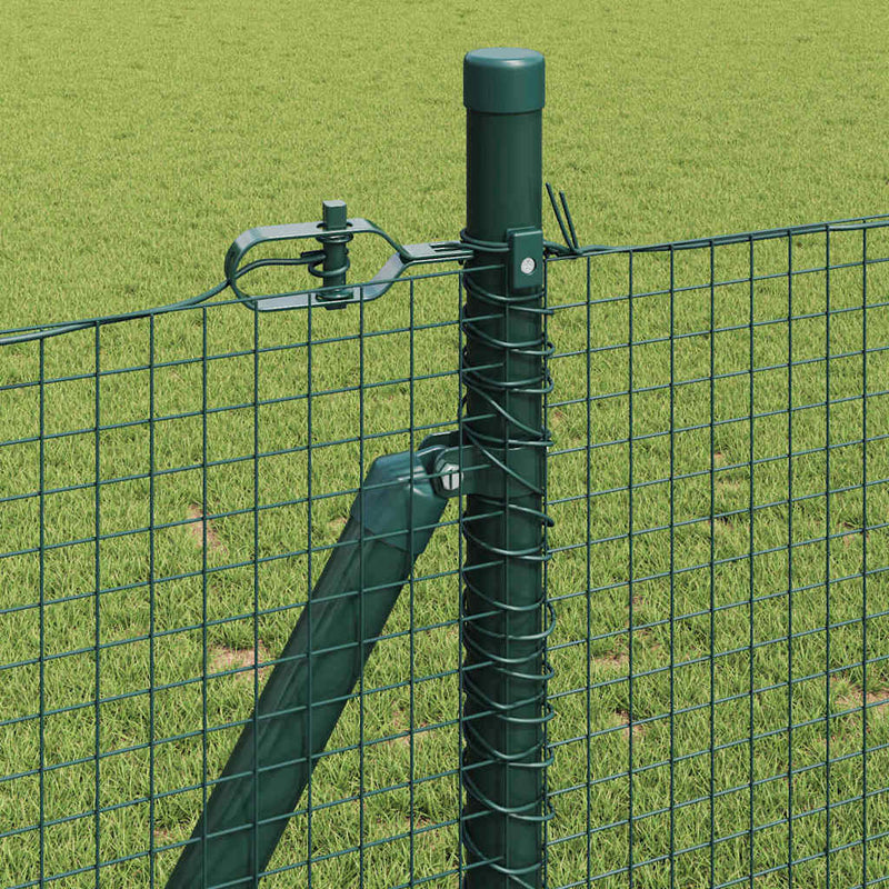 vidaXL Kerítés oszlopokkal Zöld 1 x 10 m Acél