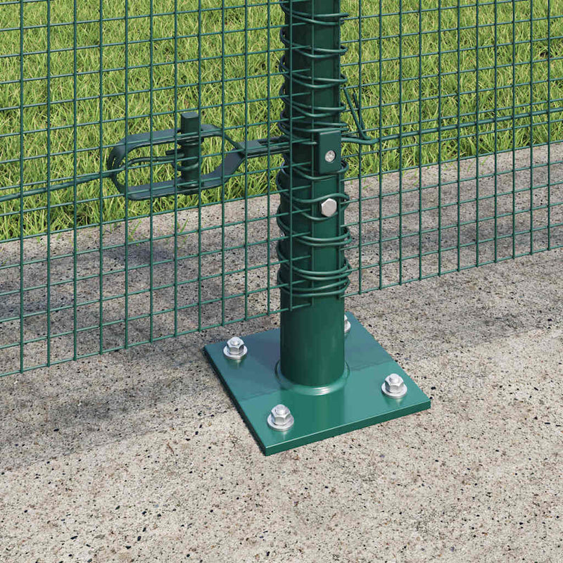 vidaXL Kerítés oszlopokkal Zöld 1.2 x 10 m Acél