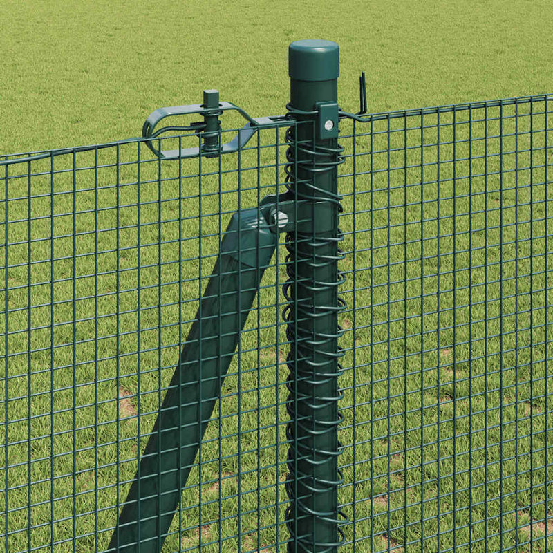 vidaXL Kerítés oszlopokkal Zöld 1.2 x 10 m Acél