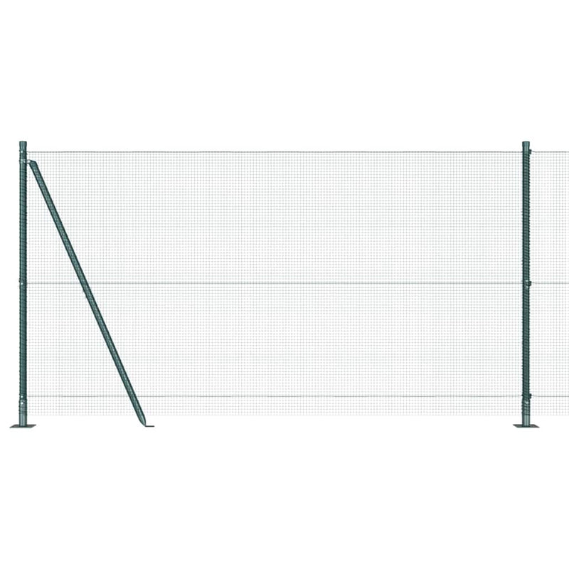 vidaXL Kerítés oszlopokkal Zöld 1.2 x 10 m Acél