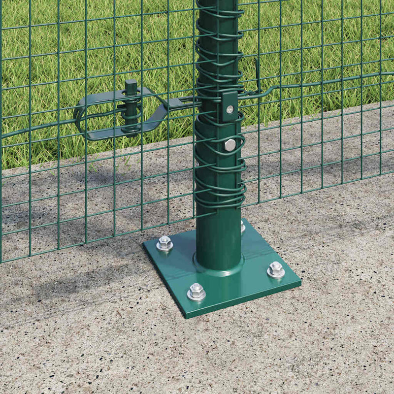 vidaXL Kerítés oszlopokkal Zöld 1.2 x 10 m Acél